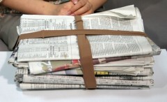 #30 技6 ストッキングのウエストゴムで新聞紙まとめ